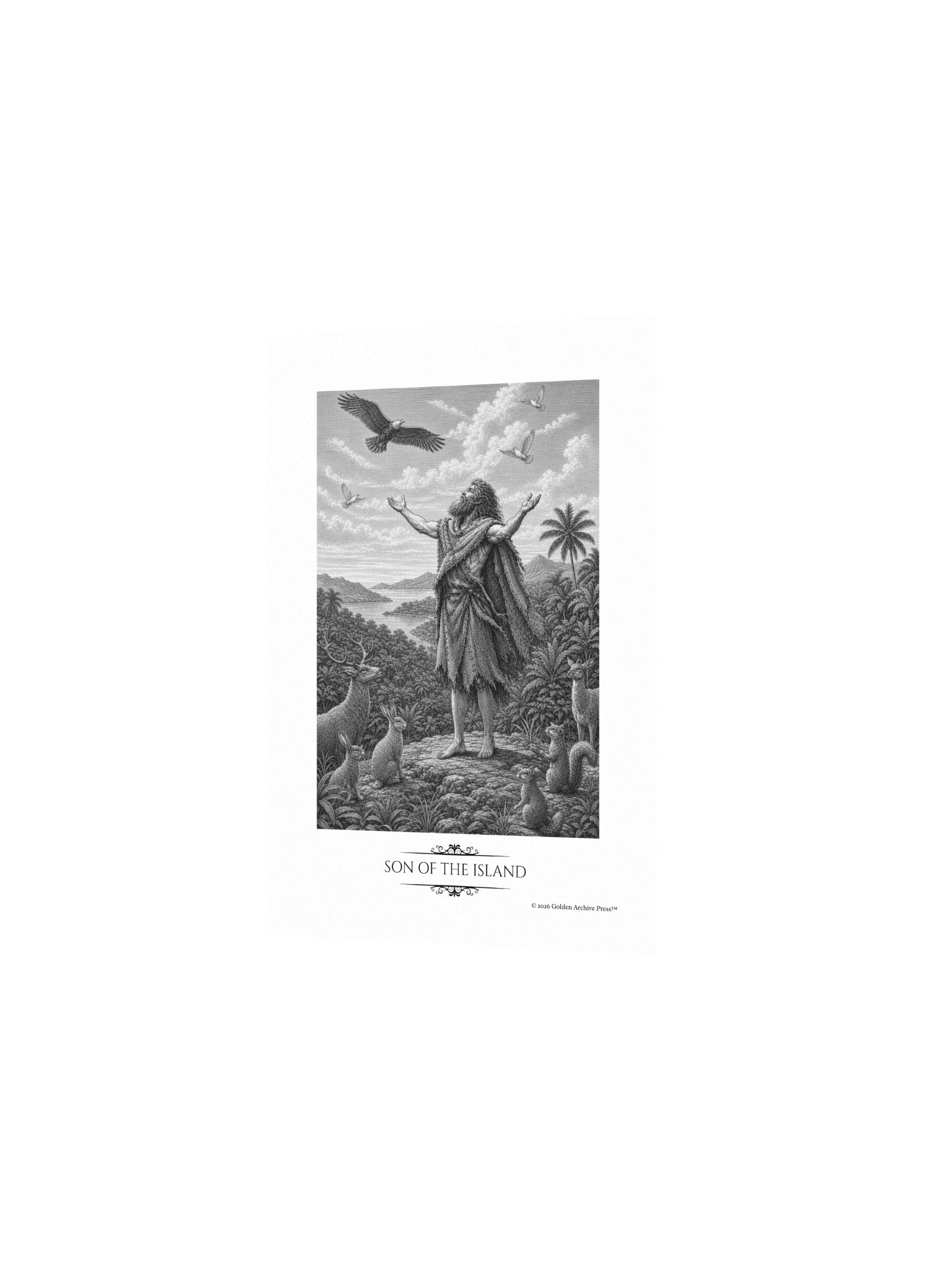 Son of the Island — Engraving Art Print (Man and Nature) product image (2)