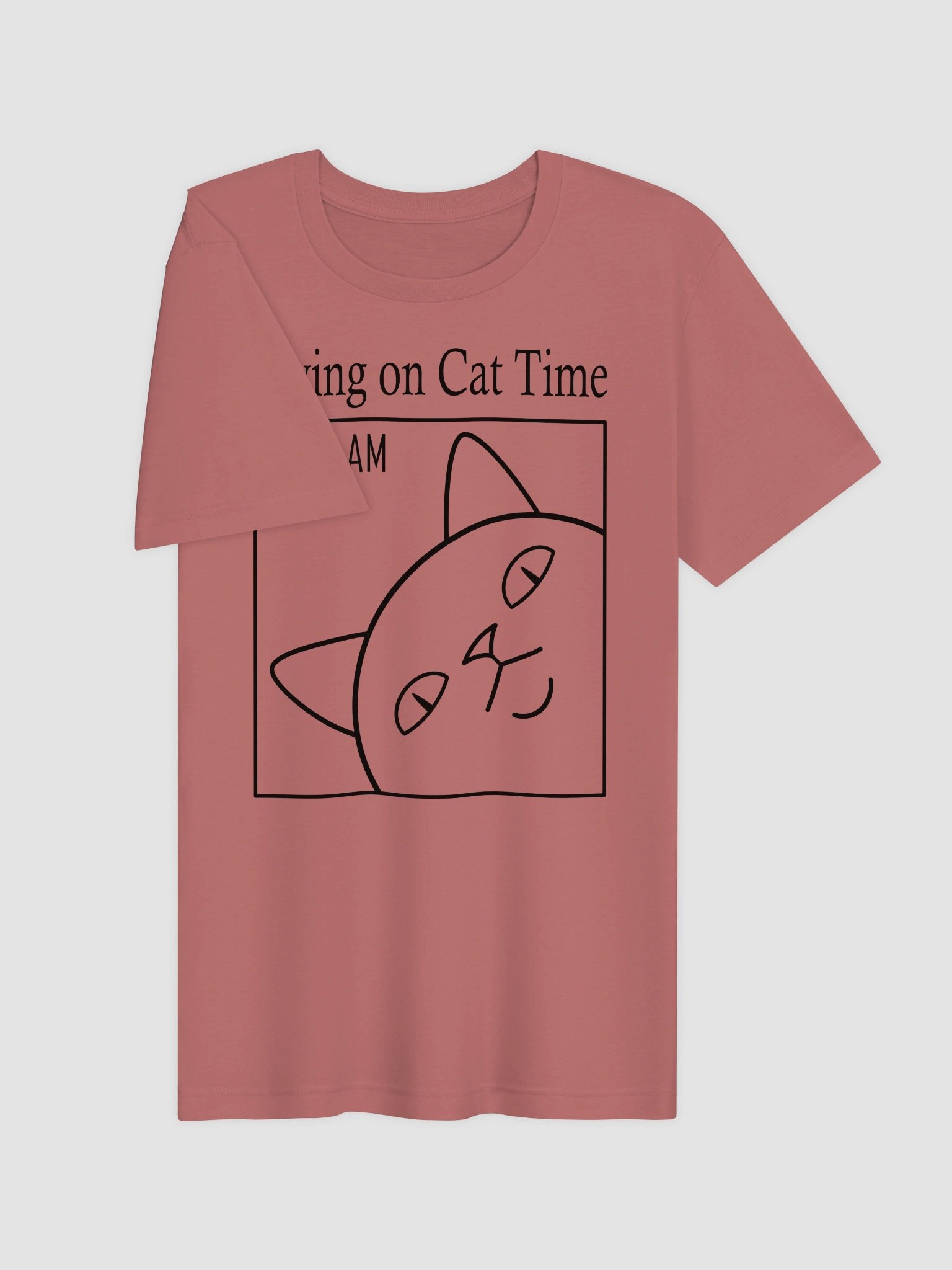 Living on Cat Time (Black Print) - Unisex Adult Super Soft Lightweight T-shirt product image (2)