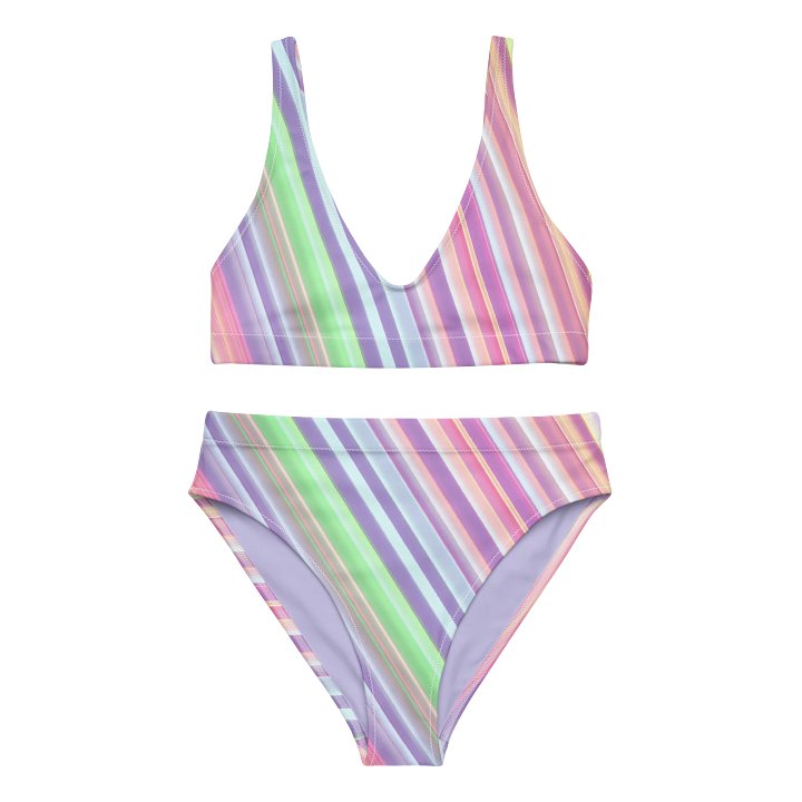 Luminous Stripes High Waist Bikini Set product image (1)