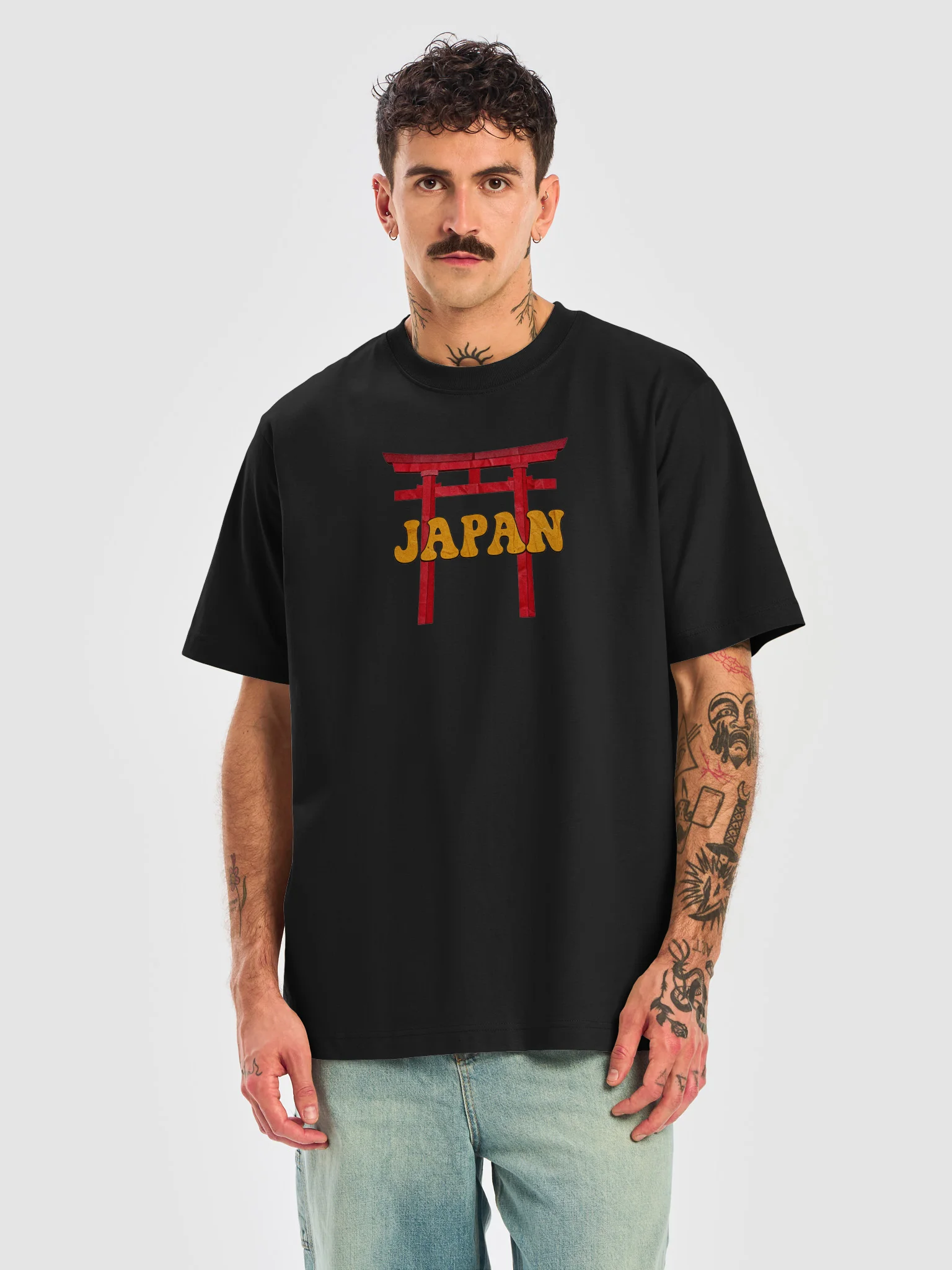 Japan Torii Gate Heavyweight T-Shirt – Vintage Japanese Travel Tee product image (4)