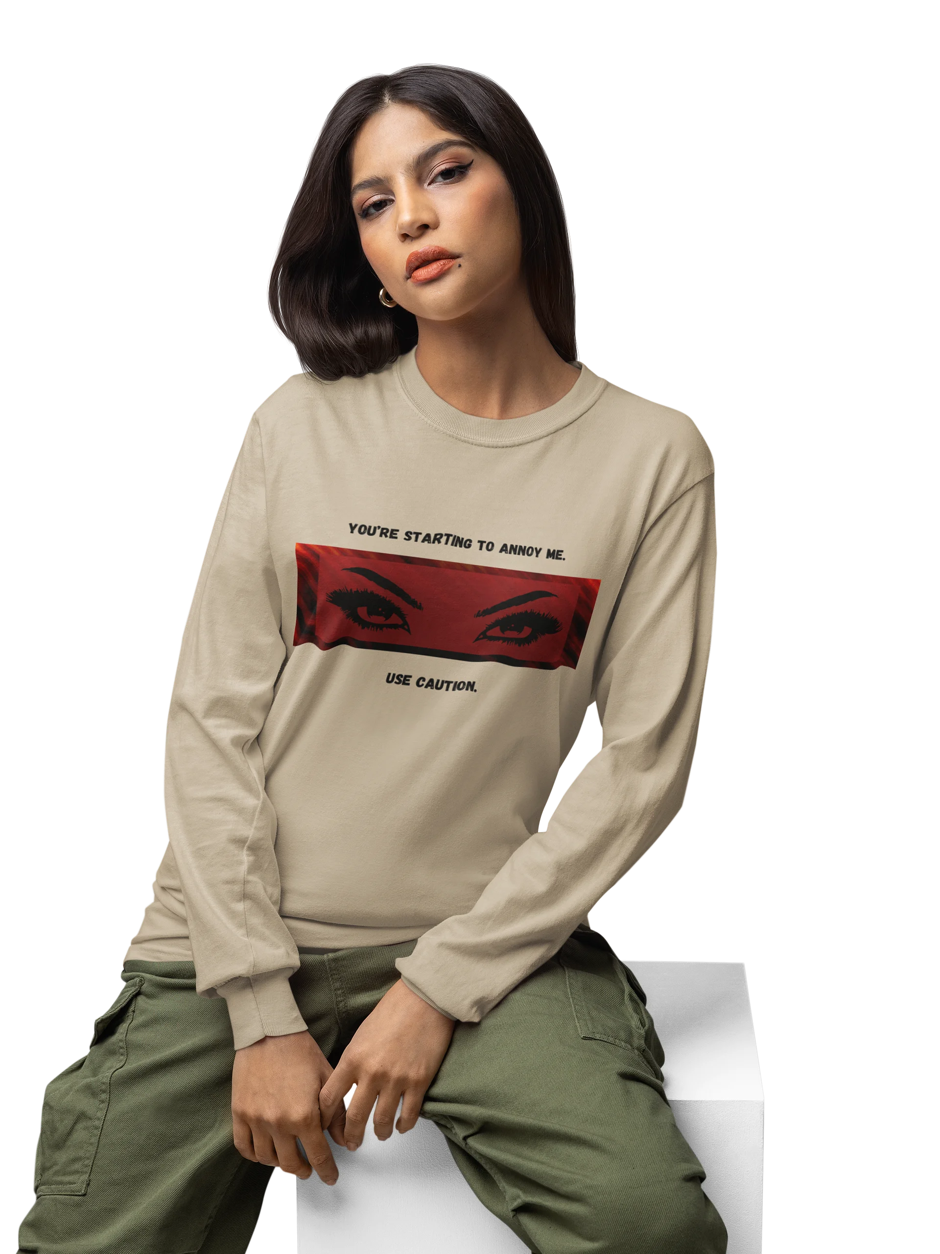 "Use Caution" Heavyweight Long Sleeve T-shirt product image (3)