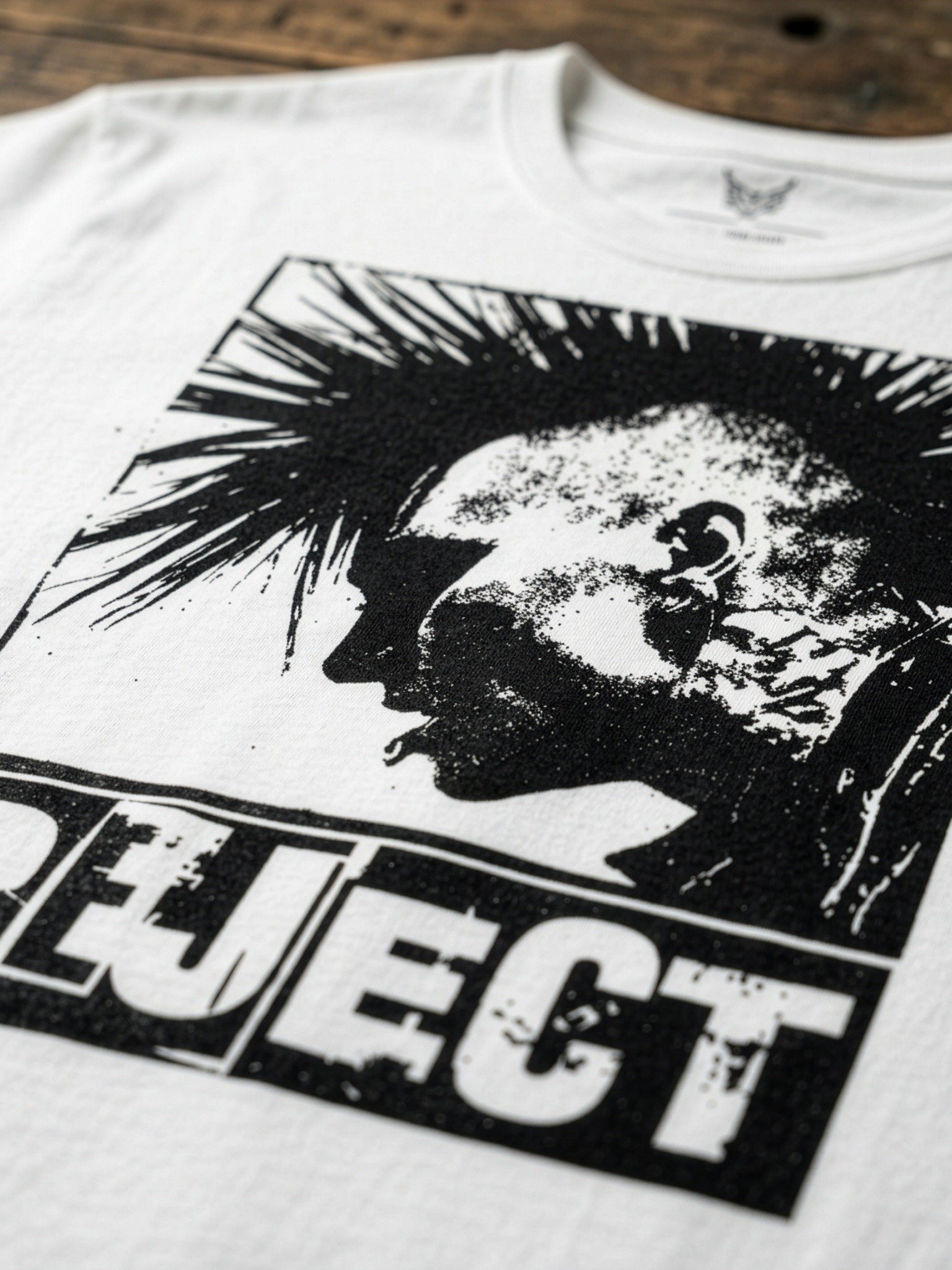 Reject Punk Graphic T-Shirt, White Alternative Streetwear Punk Rock Tee product image (3)