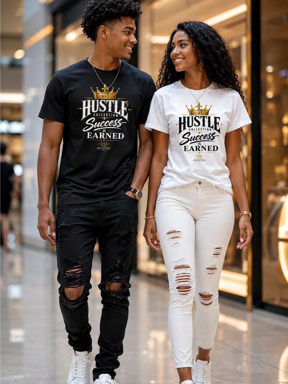 Hustle Collection Gold Crown Motivational Tee product image (5)