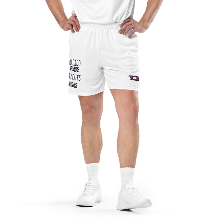 All-Over Print Recycled Unisex Mesh Shorts — Stretch & UPF50+ Tranquilo Quieto Brand product image (1)