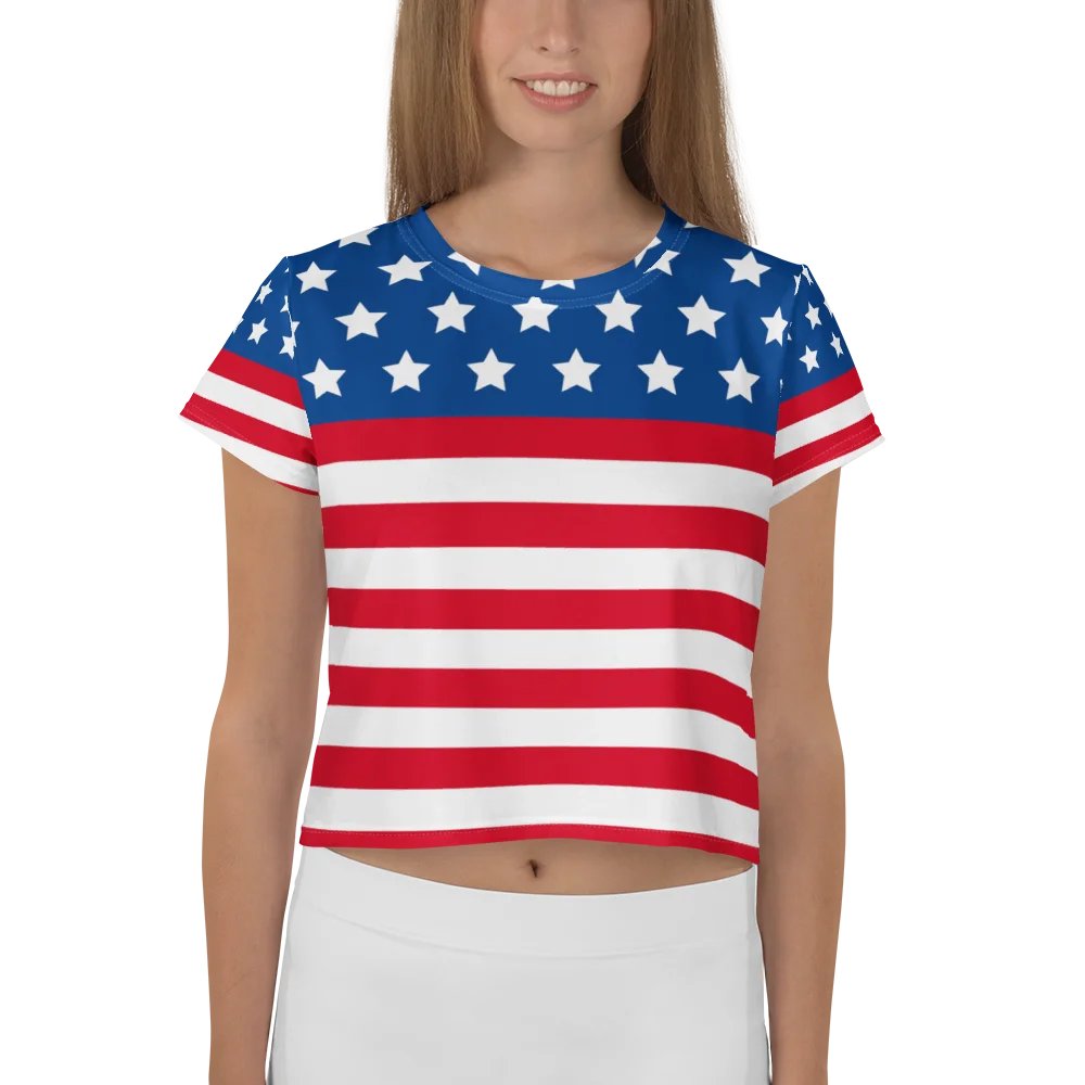 Starry Stripes All-Over Crop Tee product image (1)