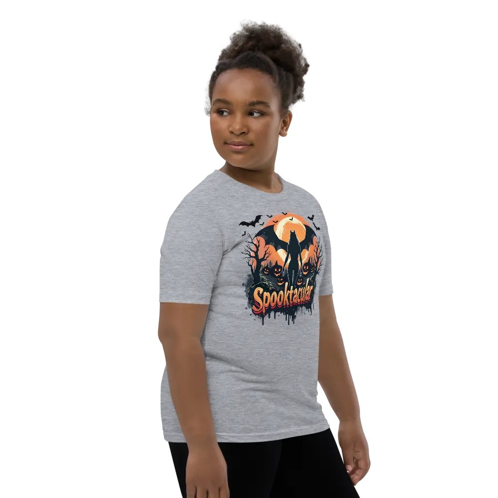 Spooktacular Cat Moonlight Kids T-Shirt product image (27)
