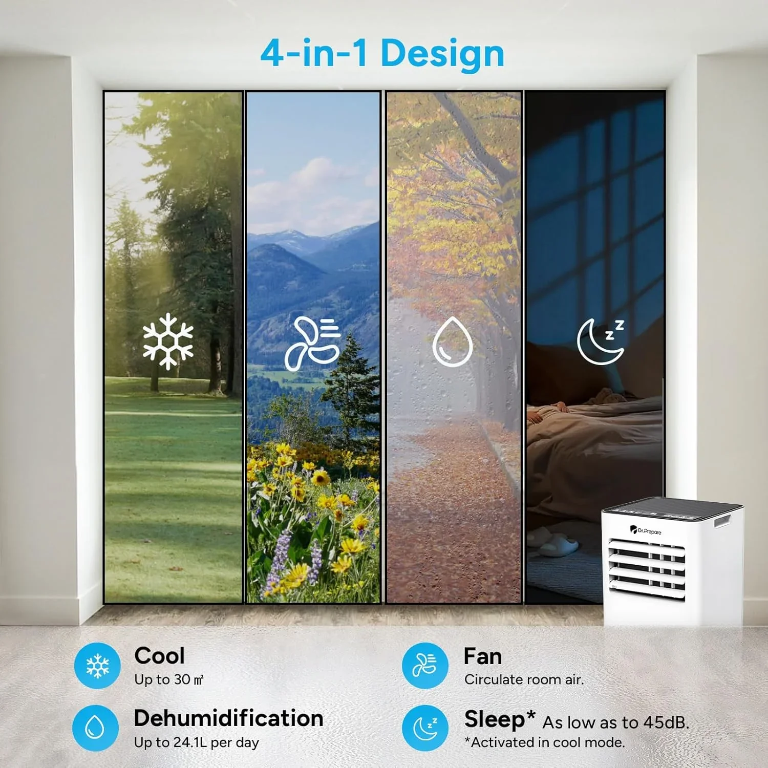 9000 BTU Portable Air Conditioner with WiFi, Dehumidifier & Fan Function product image (4)