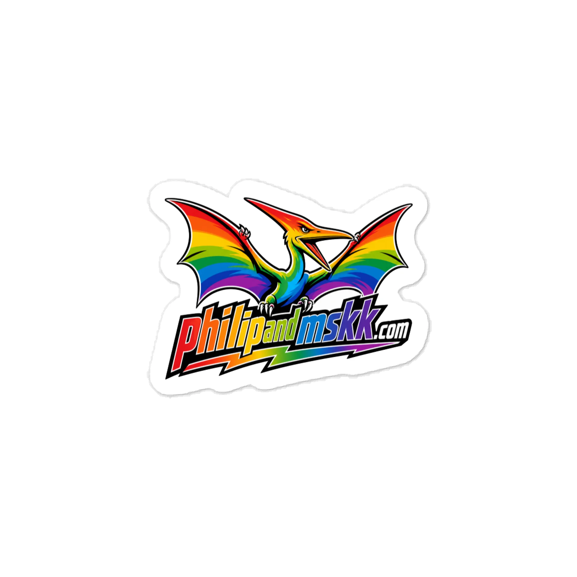 Rainbow pterodactyl Logo Kiss-Cut Decal product image (1)