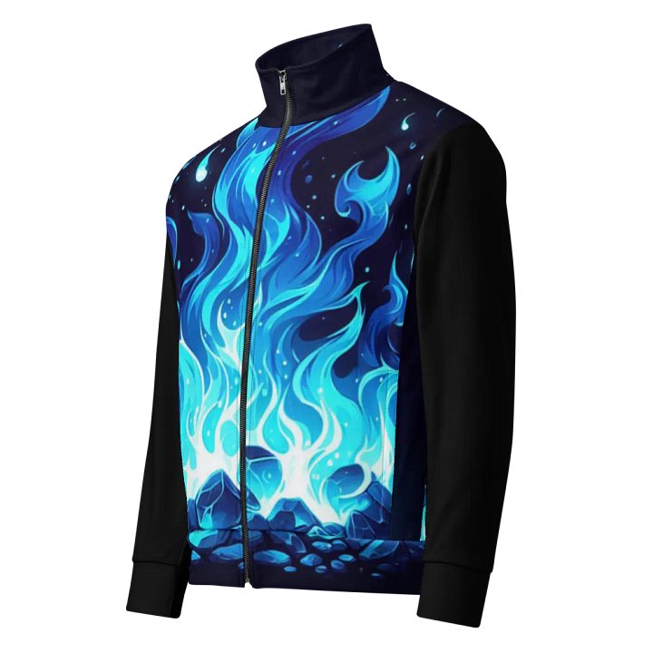 Ethereal Blue Flame Unisex Track Jacket | AI Design product image (1)