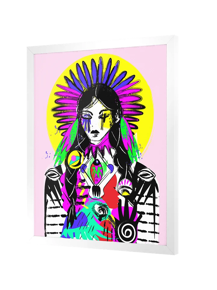Framed Poster Wall Art: Keeper of many worlds | pink background product image (2)