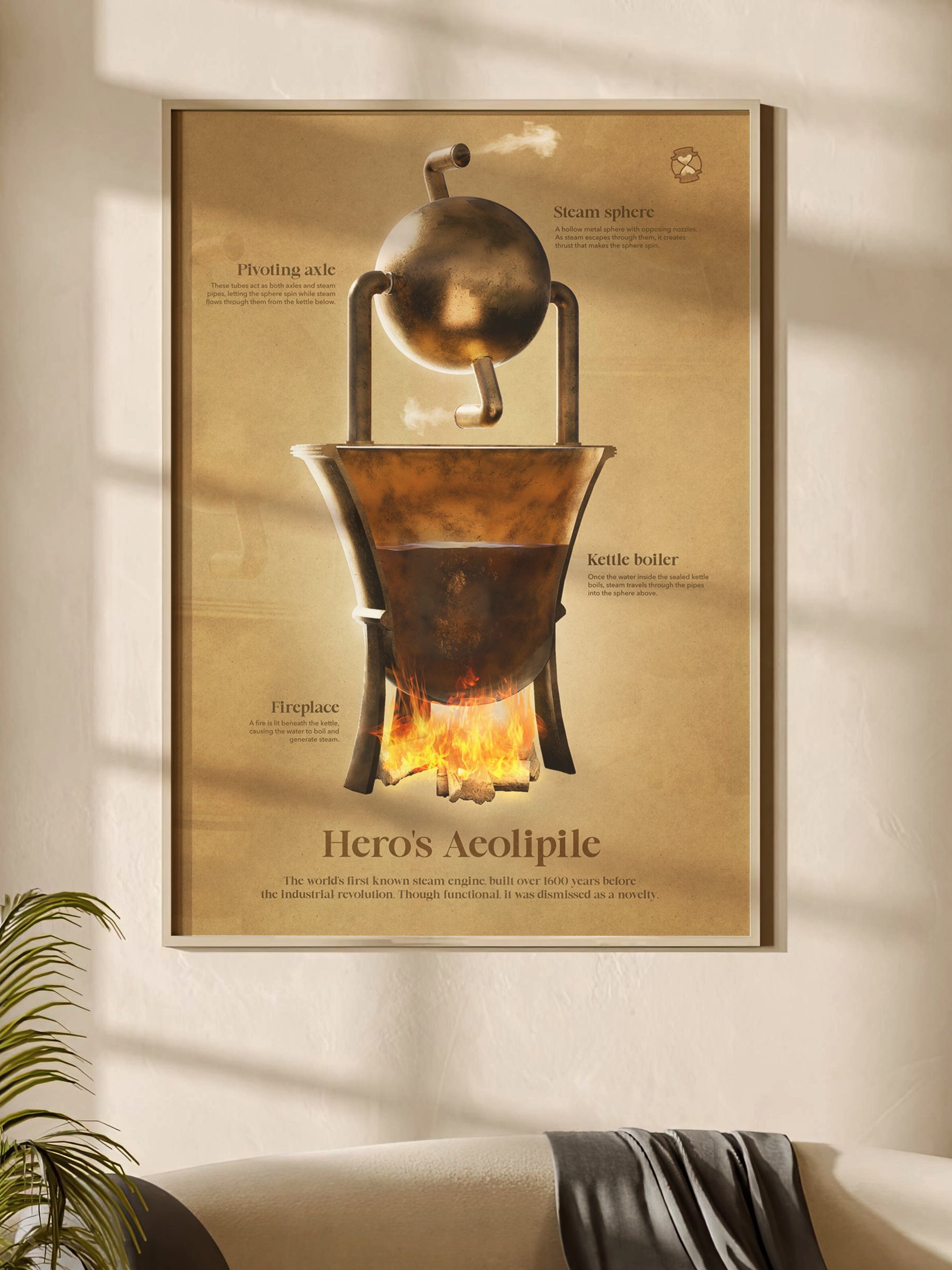 The First Steam Engine (Framed Poster) product image (1)