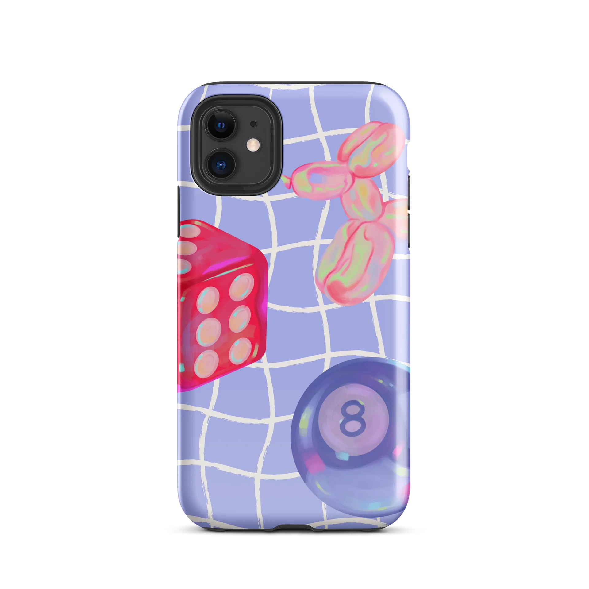 Retro Balloon Dog Dice Ball Grid Phone Case product image (2)