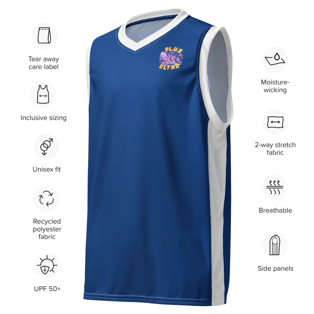 Blue Plus Ultra Basketball Jersey (Back) product image (2)