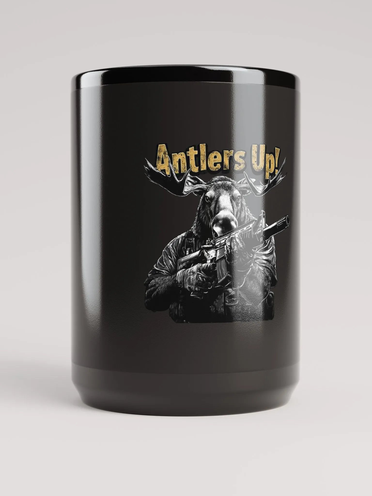Antlers Up! Moose PMC Coffee Mug (Black) product image (5)