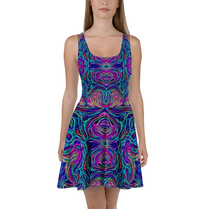 Neon Labyrinth Skater Dress product image (2)