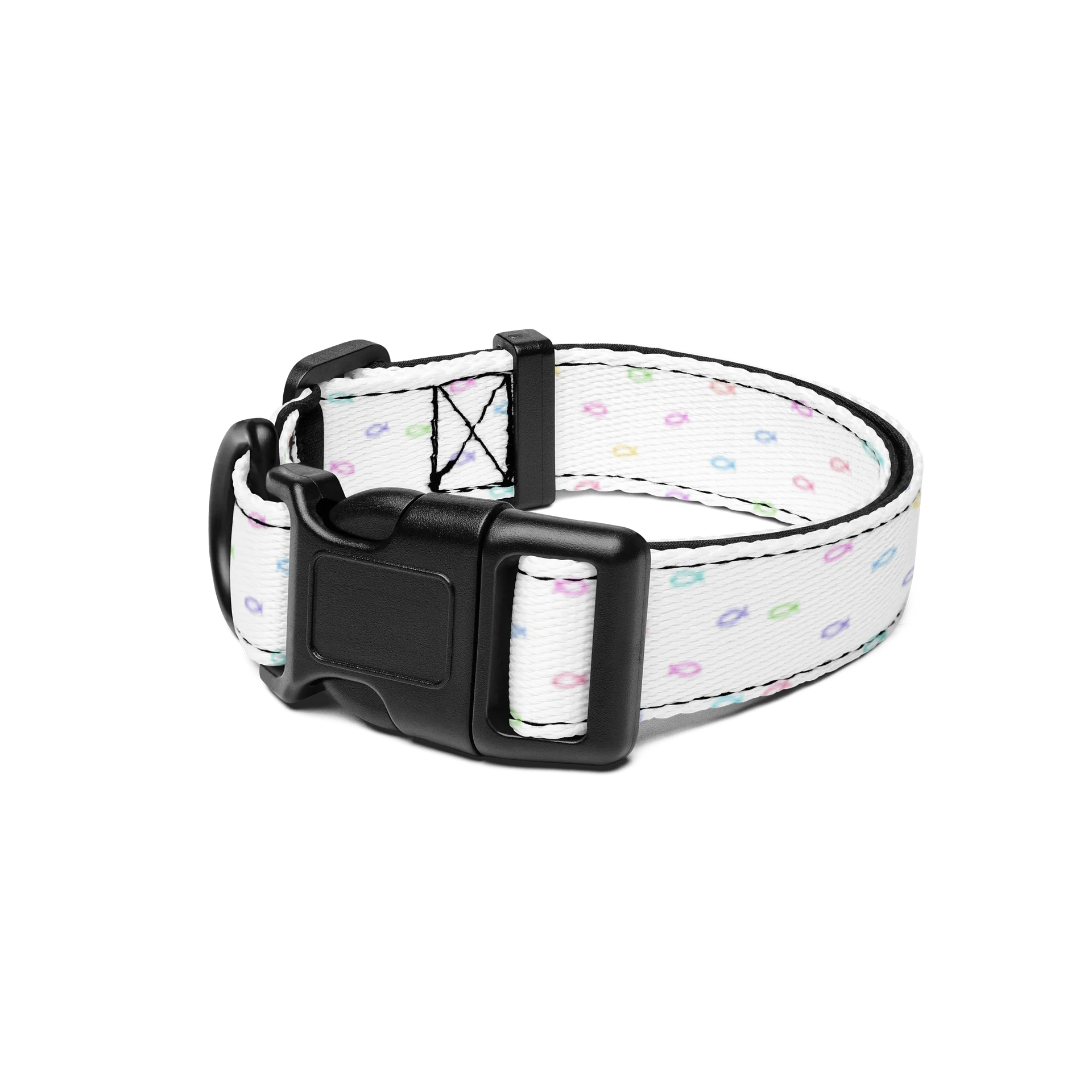 Walk by Faith Christian Dog Collar – Pastel Ichthys Fish Pet Collar product image (2)