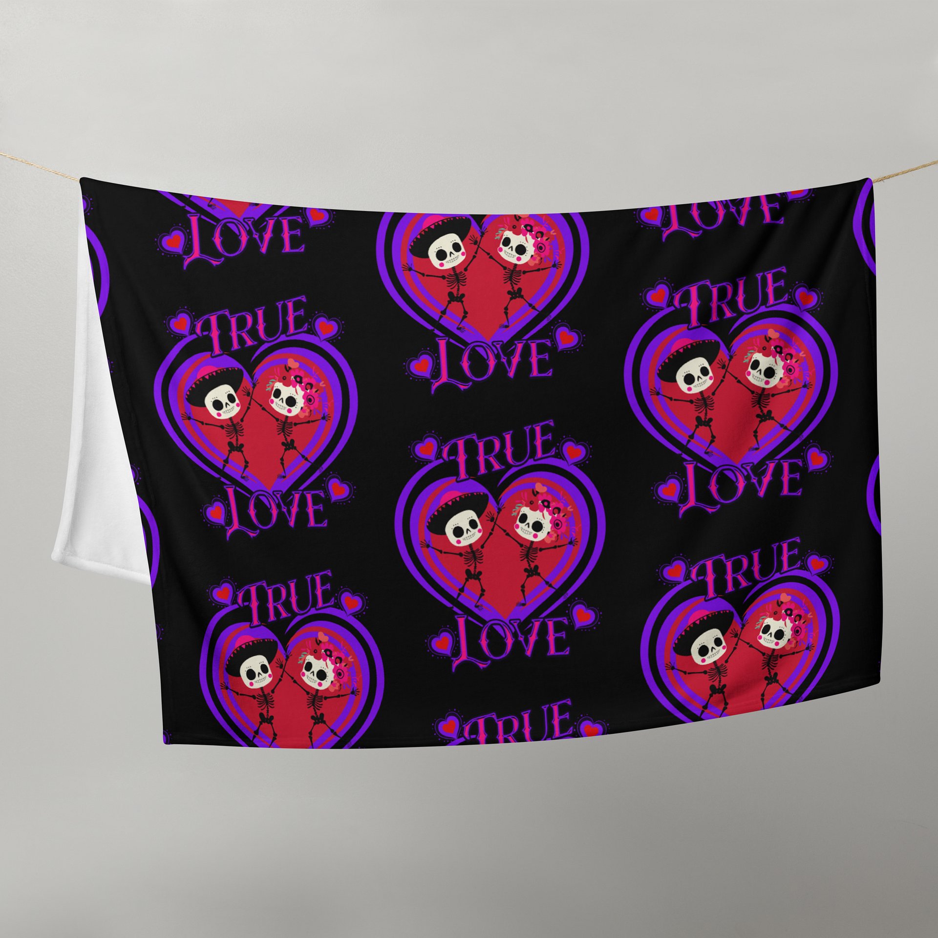 True Love Cute Skull Couple Blanket product image (3)