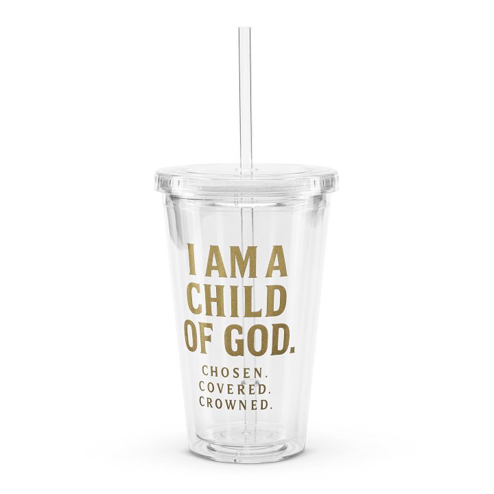 “I Am a Child of God” 16 oz Clear Tumbler – Faith in Every Sip product image (1)