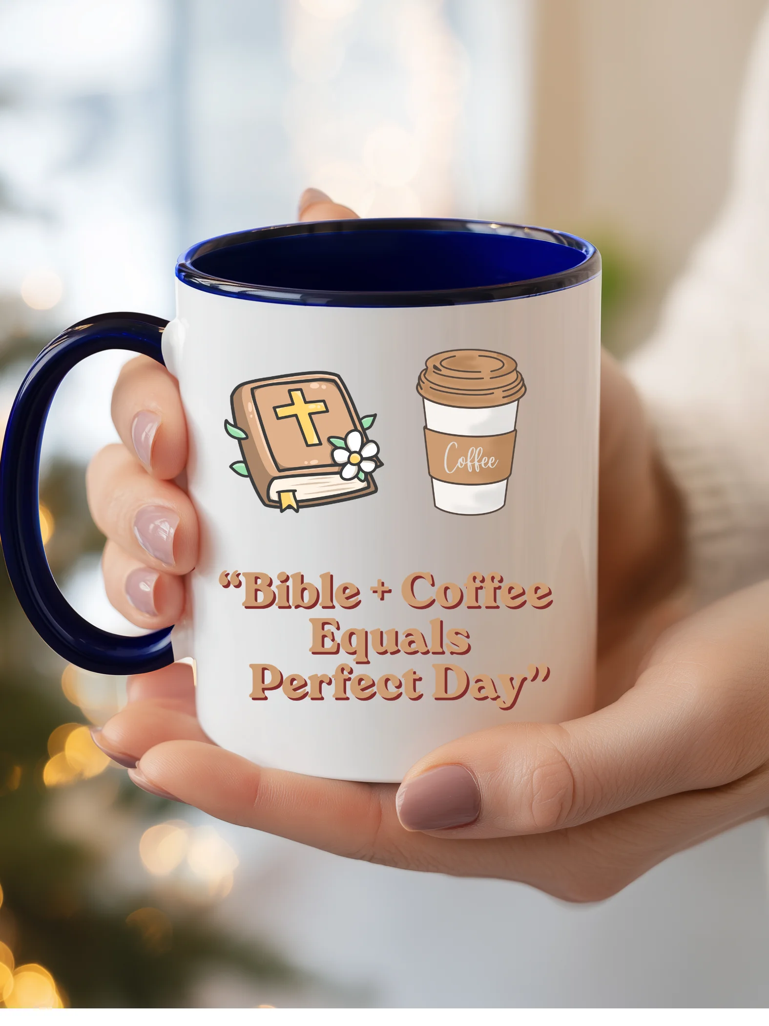 Bible + Coffee = Perfect Day Christian Coffee Mug | Faith-Inspired Gift for Coffee Lovers | Kingdom Life Co. product image (1)