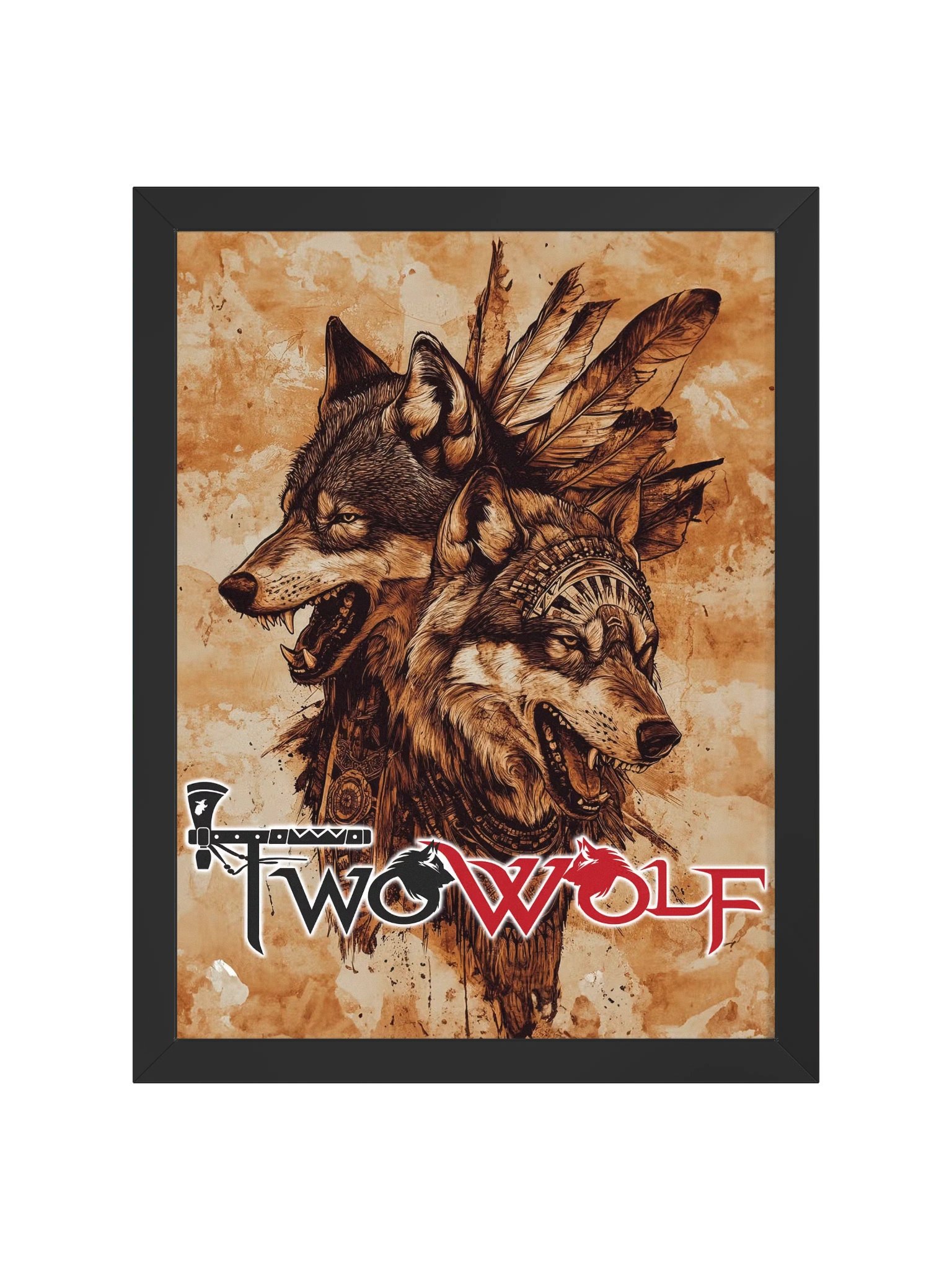 Framed Two Wolf Art poster product image (1)