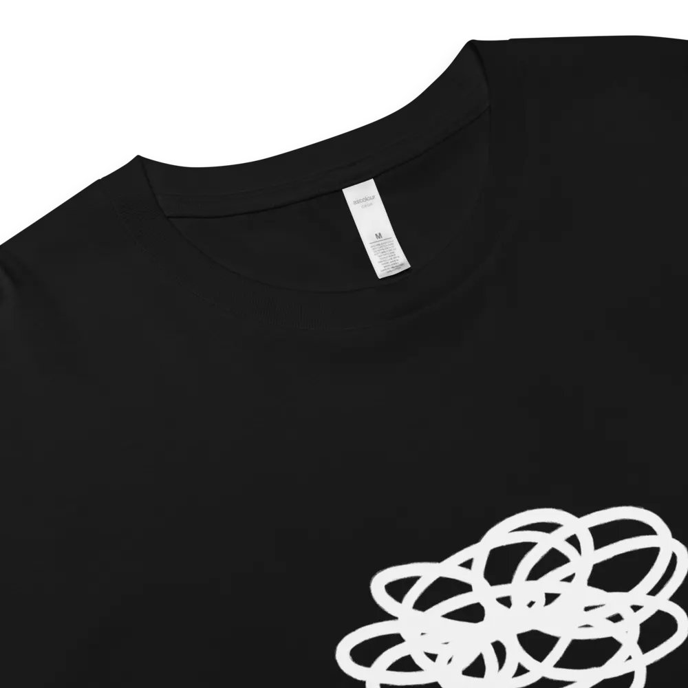 BUSY-BRAINED (white design) printed cotton crop top product image (5)