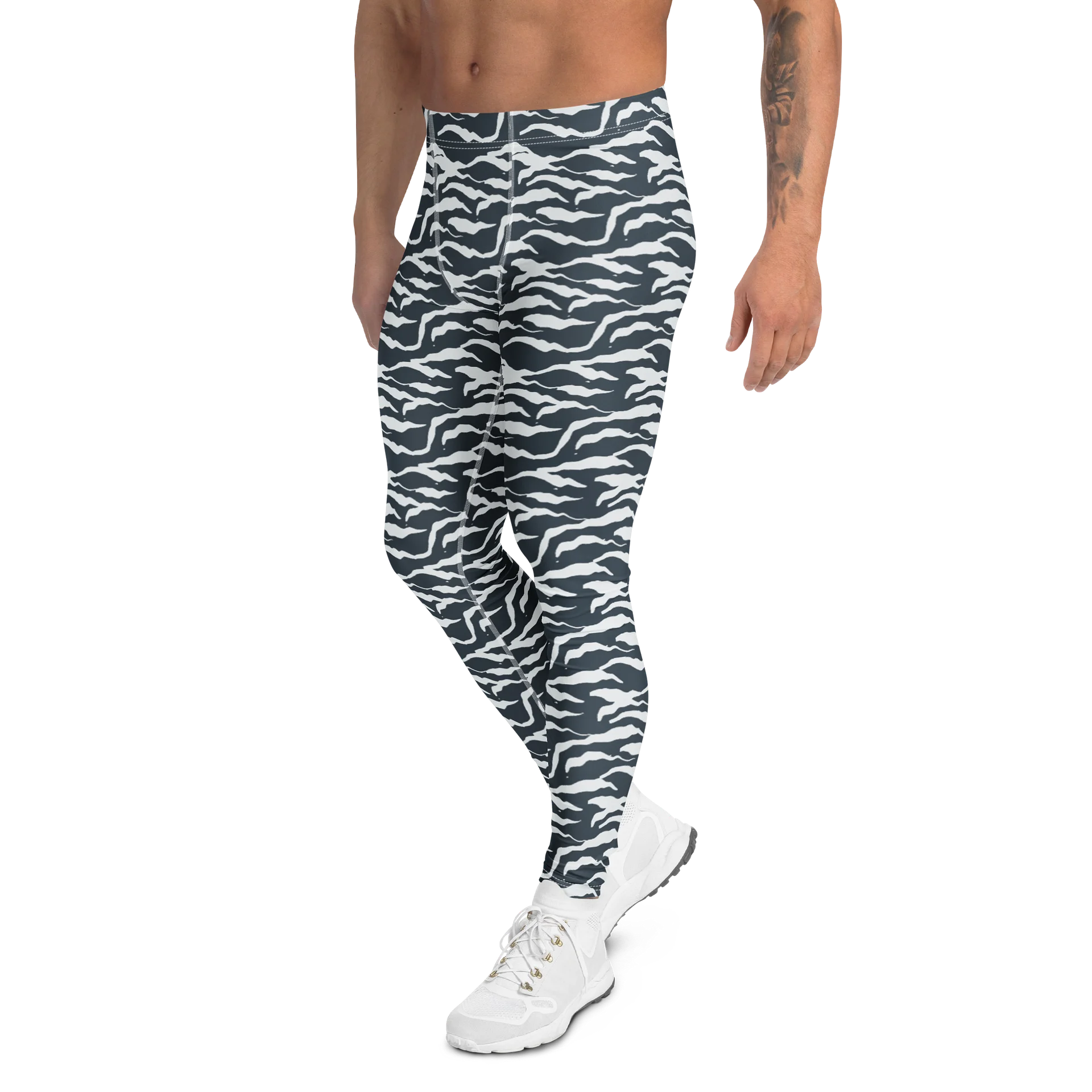 Bold Colorful Wavy Cloud Pattern Men's Leggings product image (4)