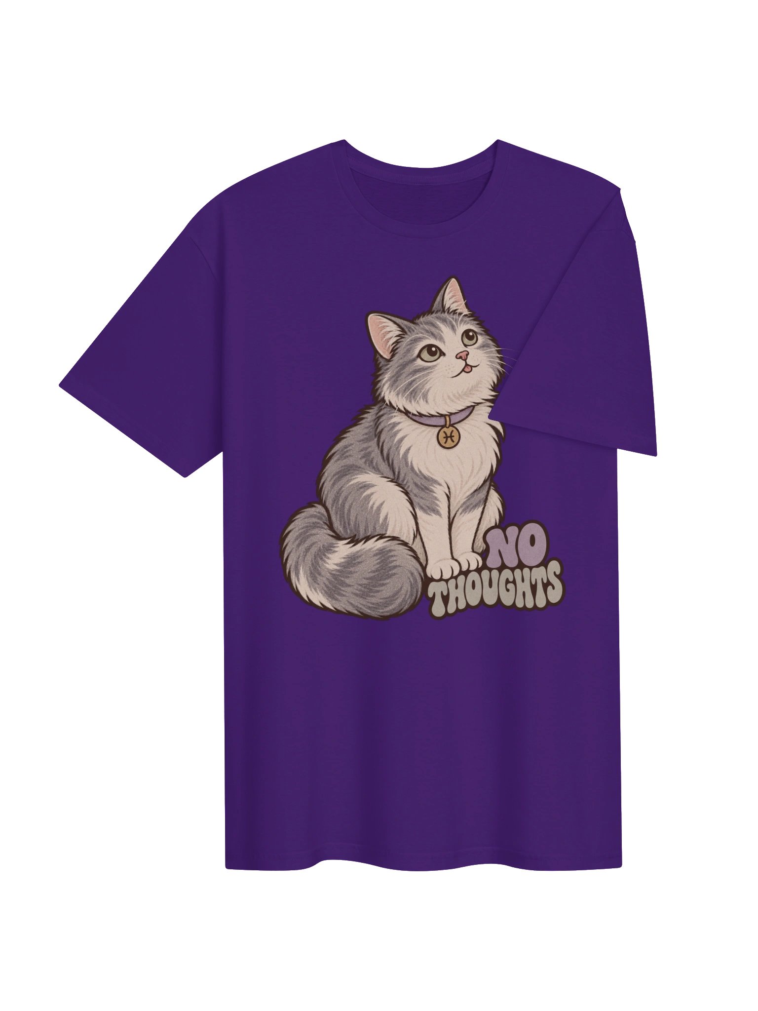 Pisces No Thoughts Cat Zodiac T-Shirt product image (4)