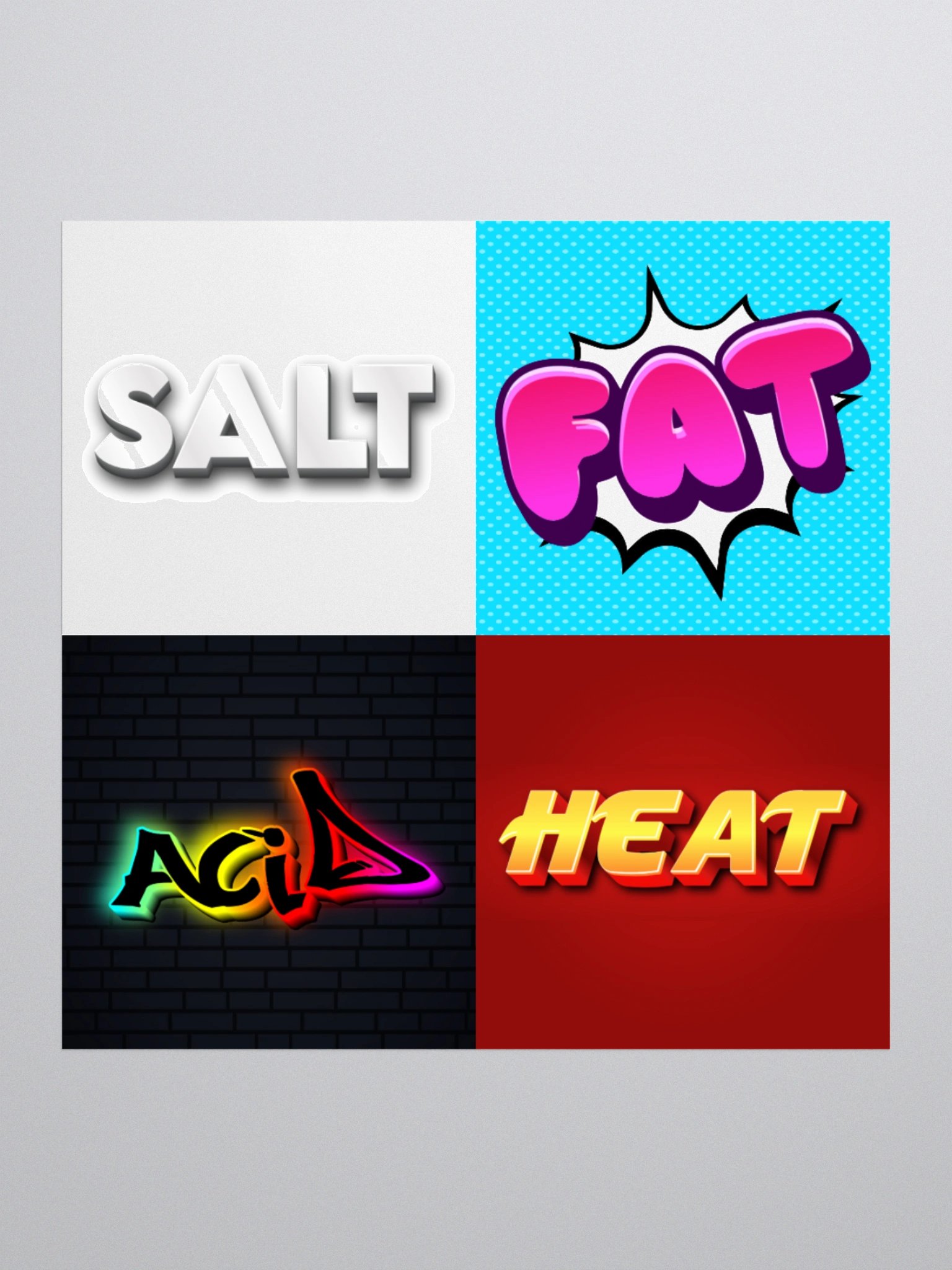 Salt Fat Acid Heat - Kiss Cut Stickers product image (1)