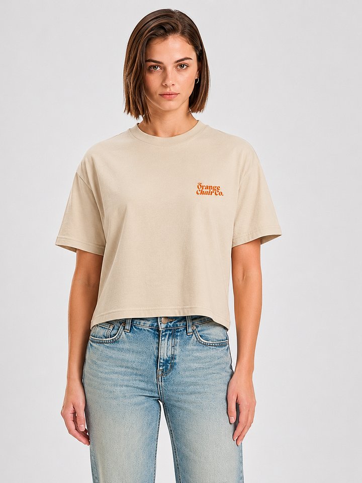 Sorry, deze stoel is bezet Women's Heavyweight Boxy T-Shirt Beige product image (1)