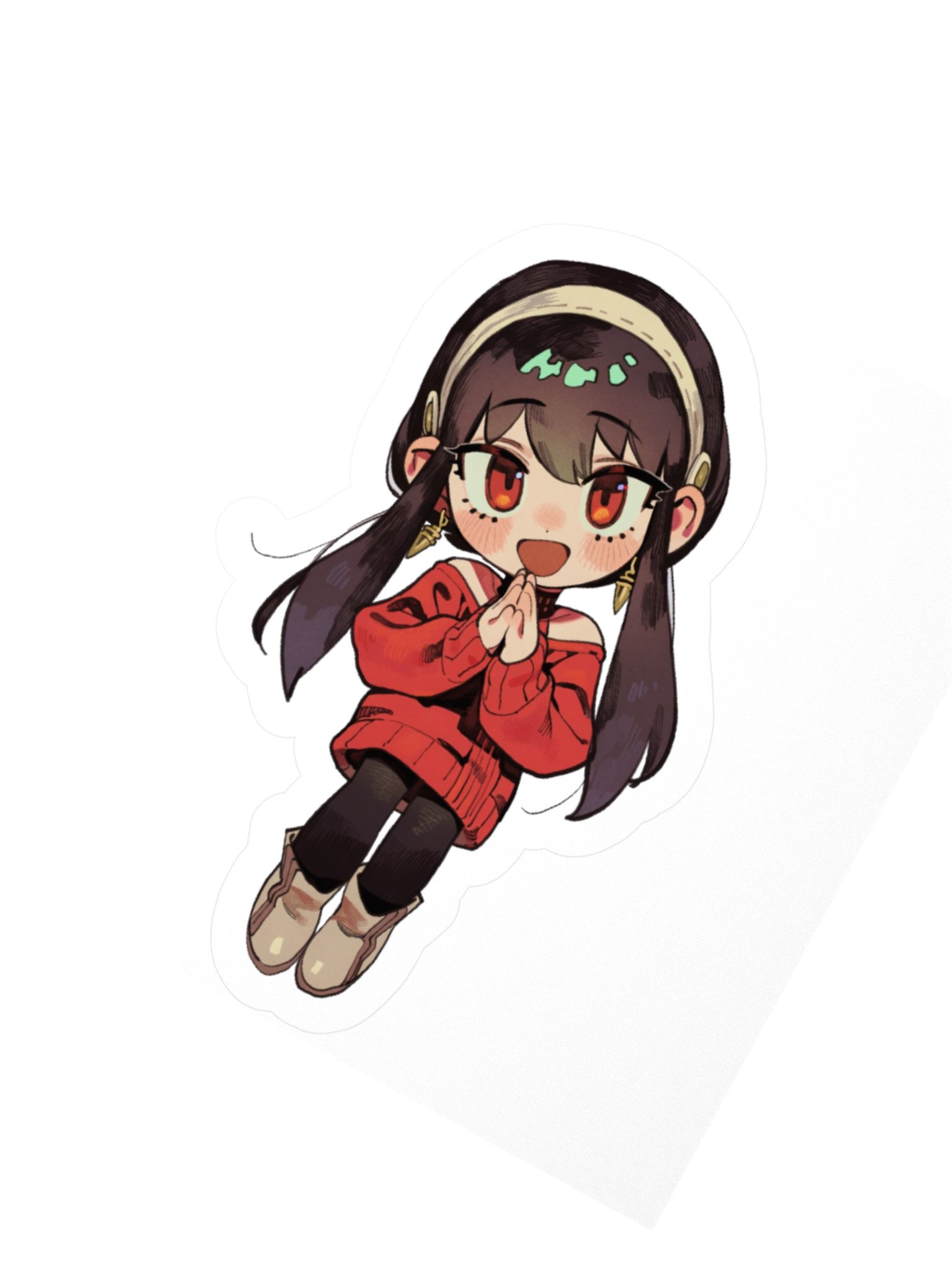Red Sweater Girl Chibi Sticker product image (2)