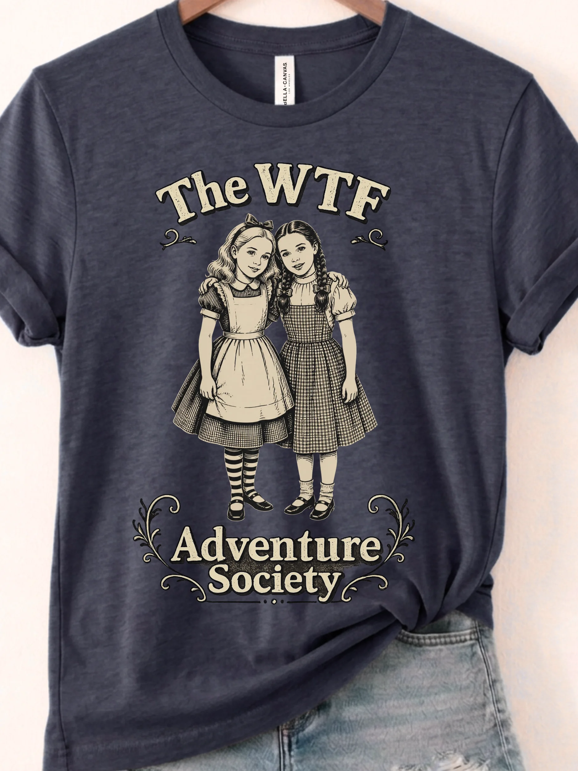 Alice & Dorothy WTF Adventure Society Shirt, Funny Retro Bookish Tee product image (1)