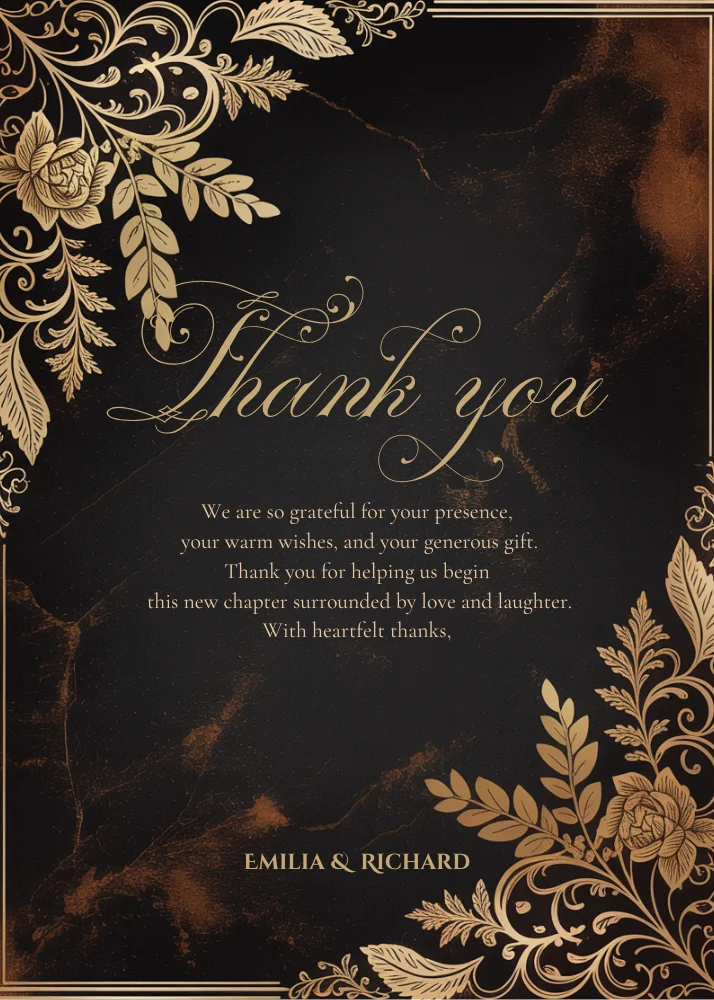 Editable Vintage Wedding Invitations | Edit in Canva | Instant Download Template | Black Gold Ornate product image (6)