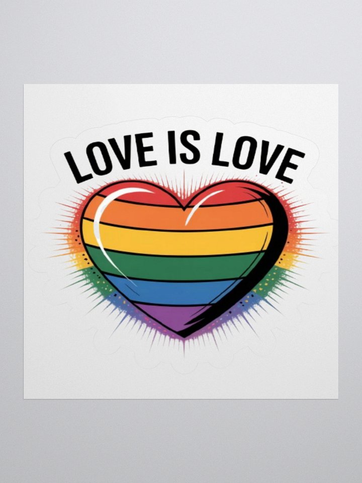 Love Is Love Pride Sticker - Rainbow Heart Design product image (2)