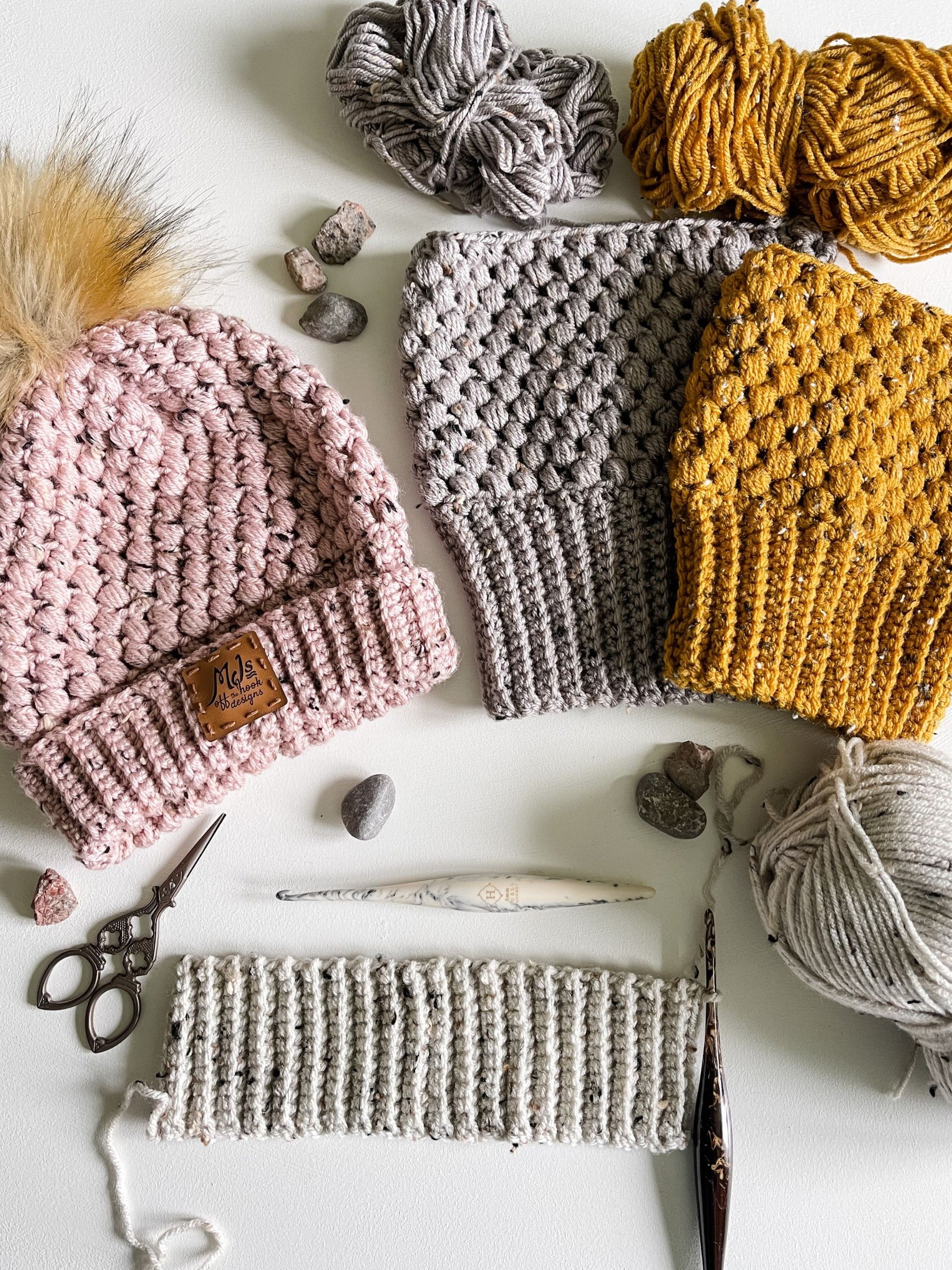 Pebble Puff Stitch Hat Crochet Pattern product image (4)