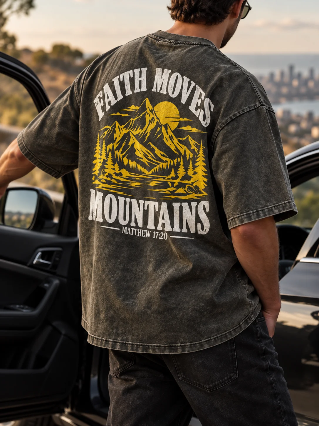 Faith Moves Mountains PNG | Christian T-Shirt Design | Matthew 17:20 product image (5)