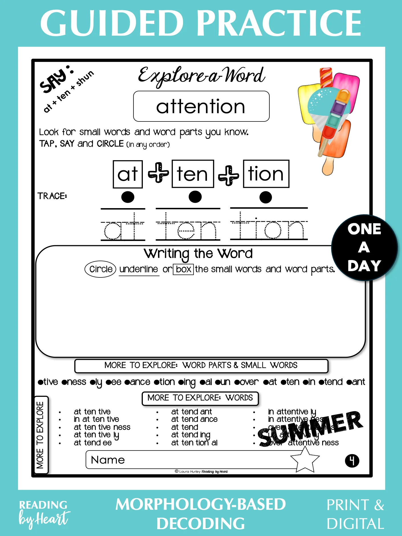 Multisyllabic Words: Guided Practice - Summer (Print & Digital) (Grades 4-8) product image (1)