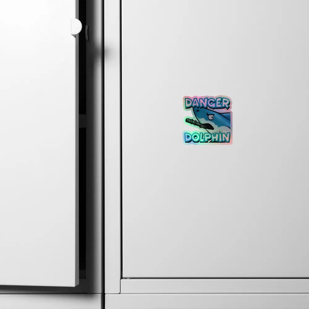 Danger Dolphin Holographic Sticker product image (6)