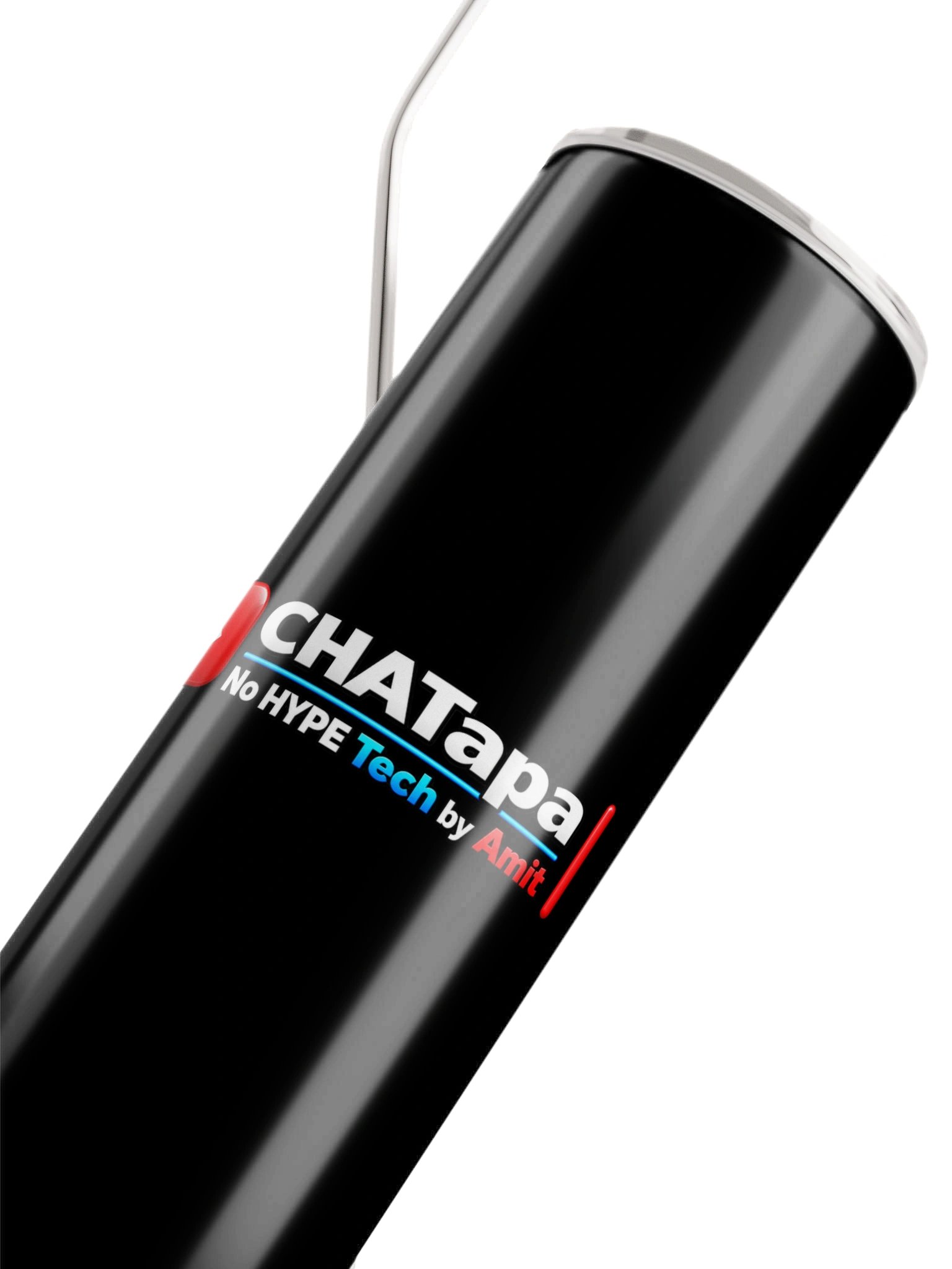 CHATapa No Hype Tech – Black Tumbler with Straw product image (4)