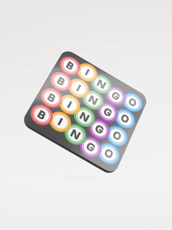 Glossed Cork Bingo Ball Coaster product image (1)