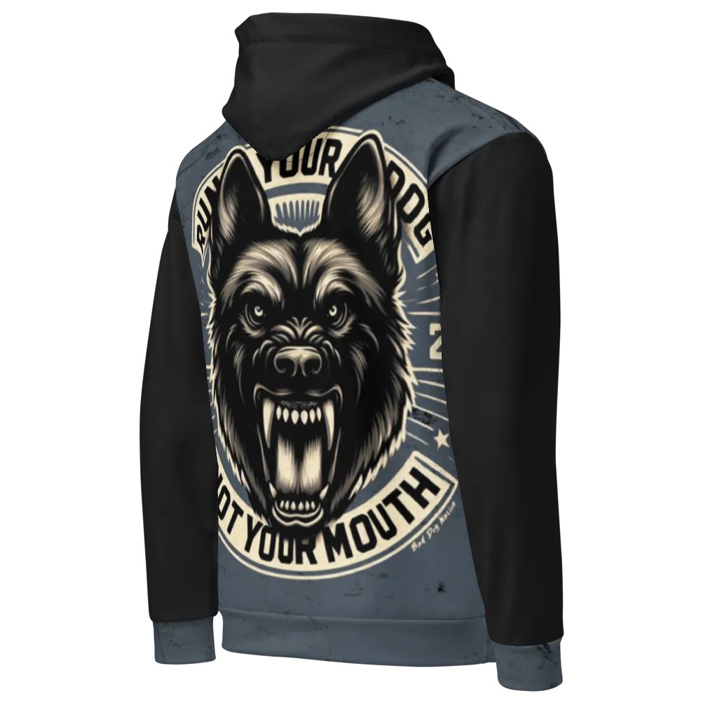 Run Your Dog, Not Your Mouth Blue - Adult All-Over Print Unisex Hoodie product image (1)