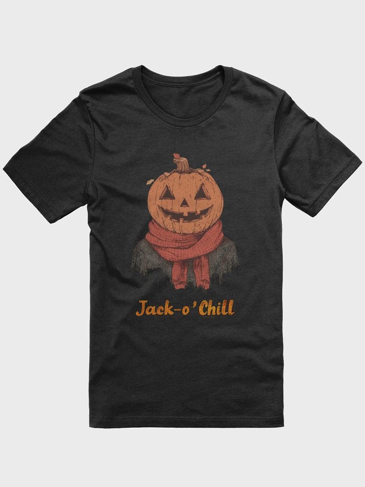 Jack-o'-Chill: Cozy Pumpkin Vibes (Black/White T-shirt) product image (1)