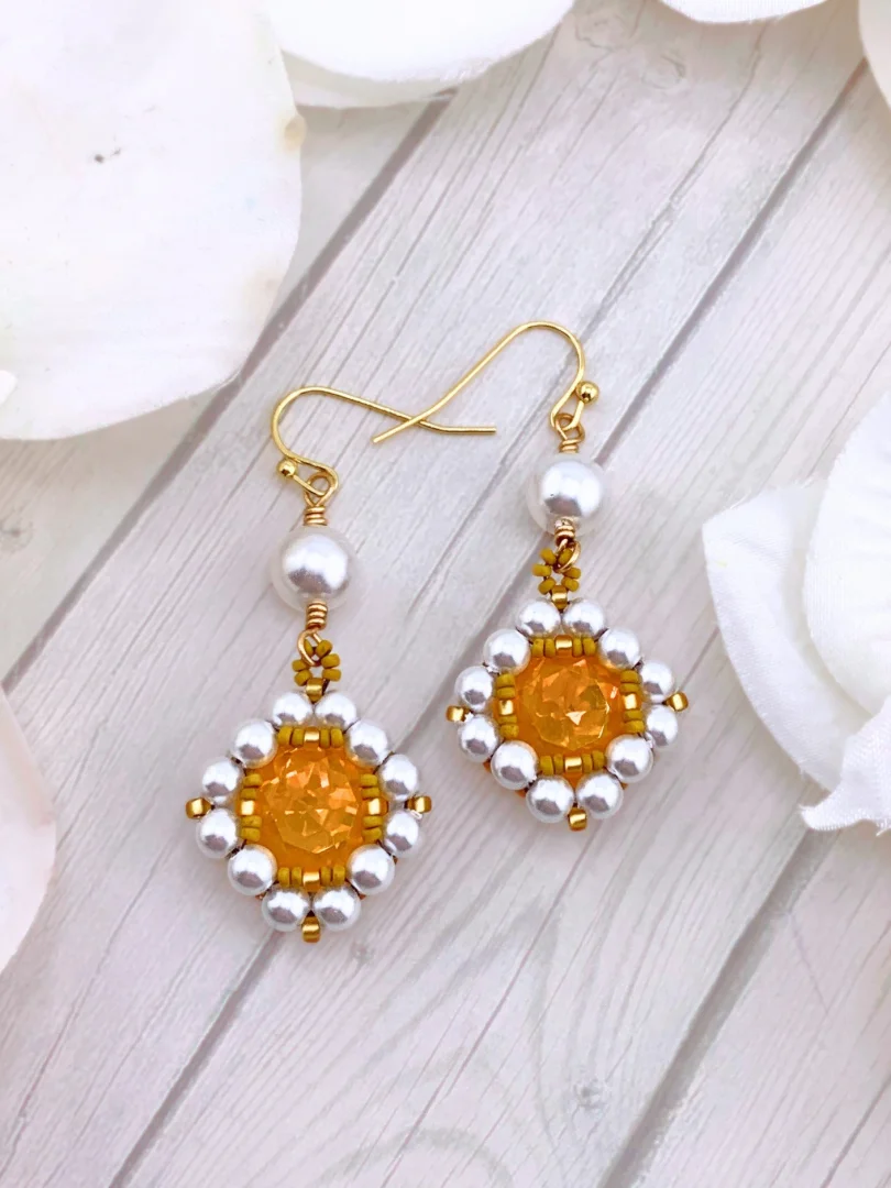 Beading Pattern - Honey Charm Crystal Earrings product image (3)