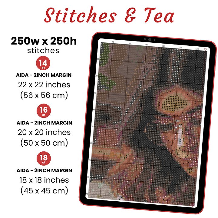Stitches & Tea Cross Stitch Pattern product image (2)