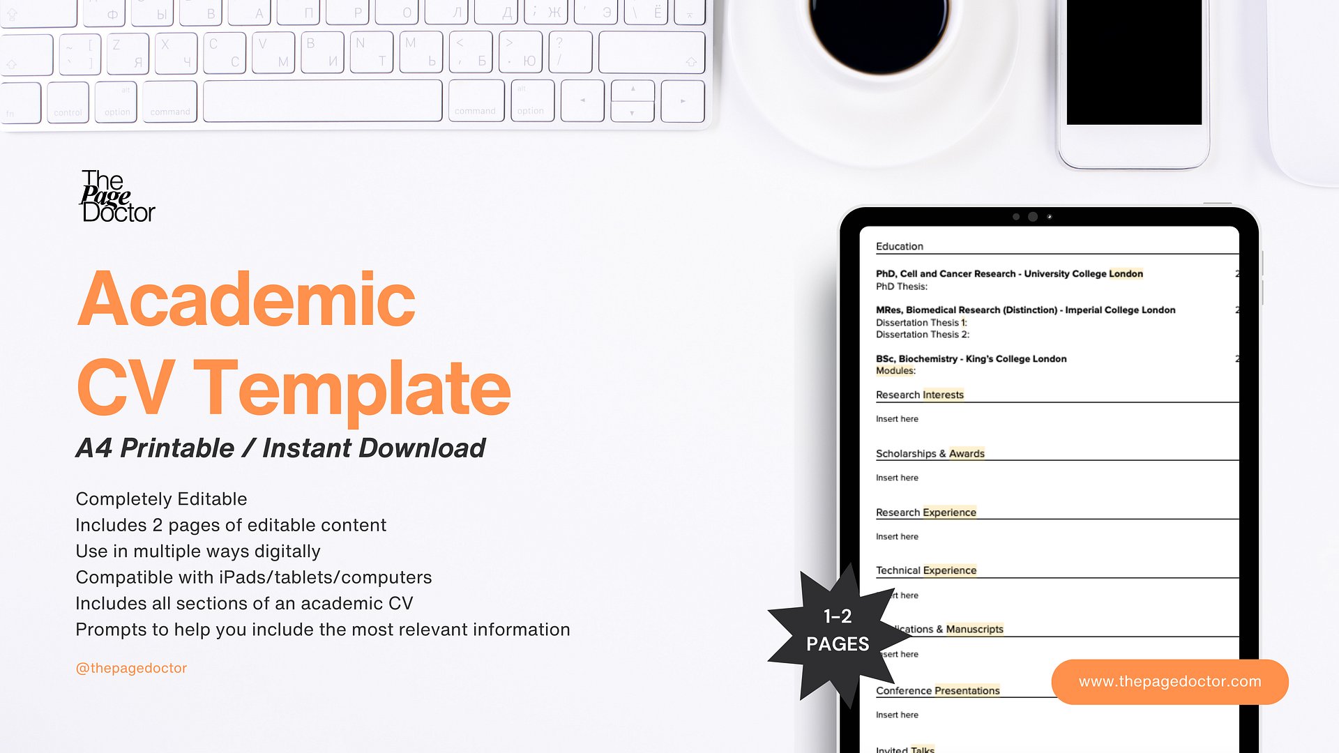 6 Academic CV Templates | Editable product image (2)