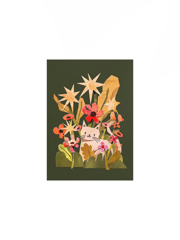 Collage Kitty in the Garden Print product image (2)