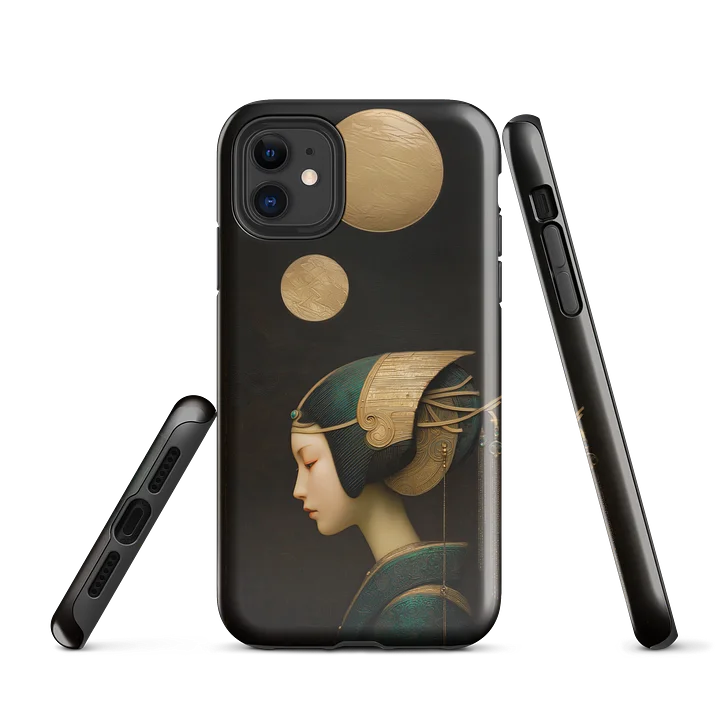 Celestial Jade Empress – Futuristic Oriental Portrait in Gold and Green product image (1)