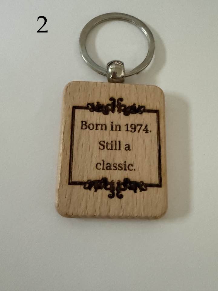 Milestone Birthday Wooden Engraved Keychains | Age 21–70 | Handmade Gift for Him or Her (4) product image (2)