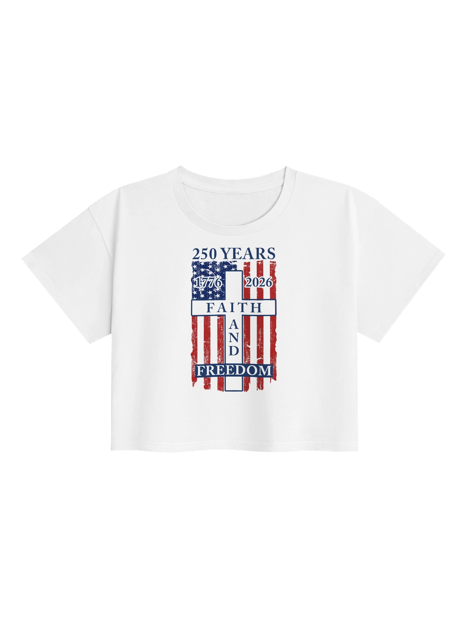 Faith & Freedom 250 Women’s Crop — Banner Edition product image (1)
