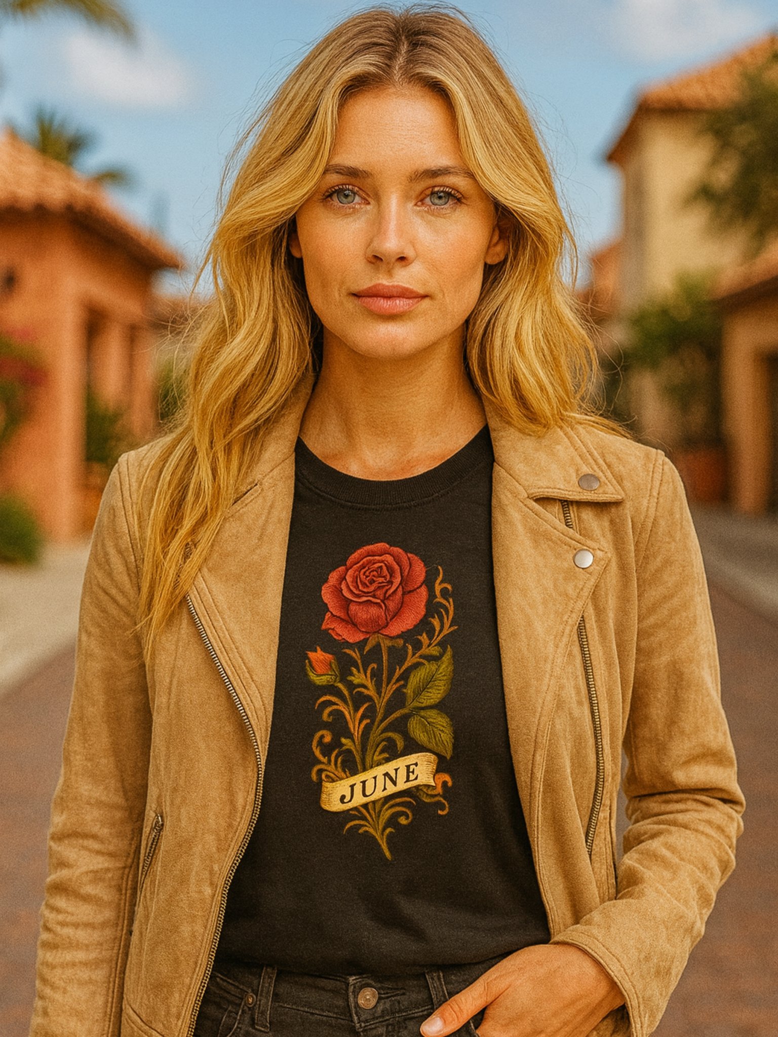 June Birth Flower T-Shirt – Rose Design product image (1)