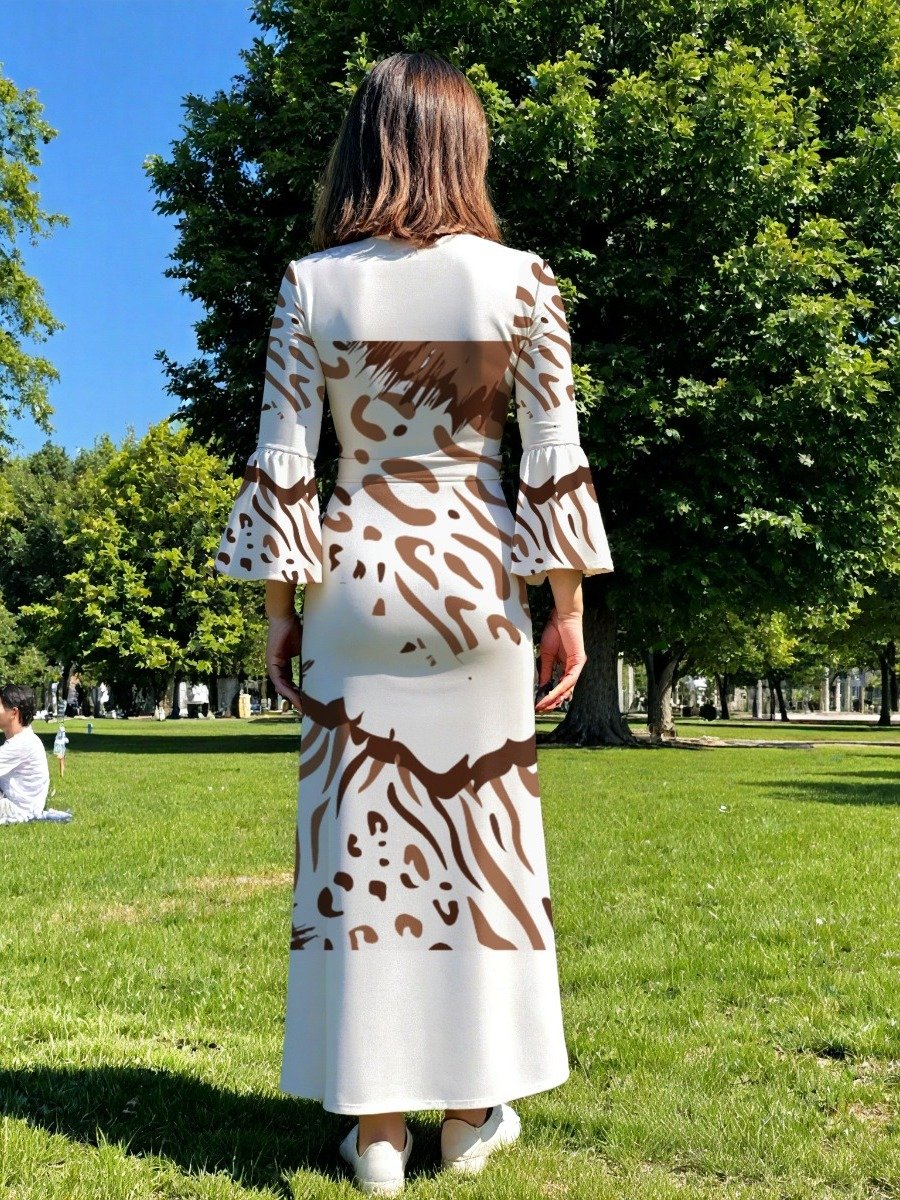 Wild Instinct Abstract Print Wrap Maxi Dress product image (2)